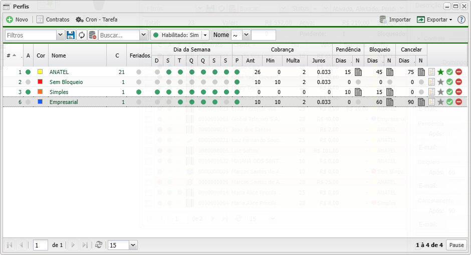 Perfis e Controle Automático